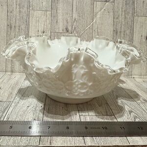 Fenton Glass Silver Crest Spanish Lace Bowl